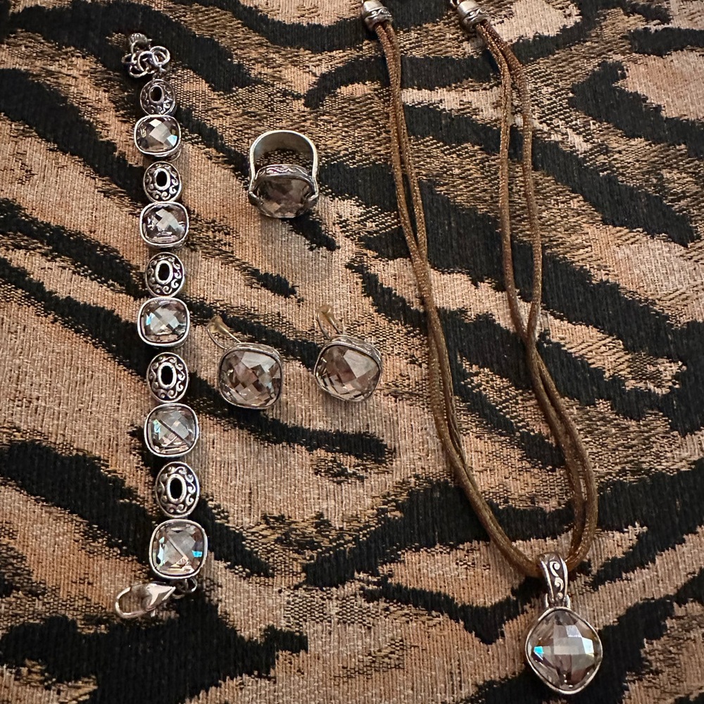 New - Brighton Venus Rising Smokey quartz necklace, earrings, bracelet set.